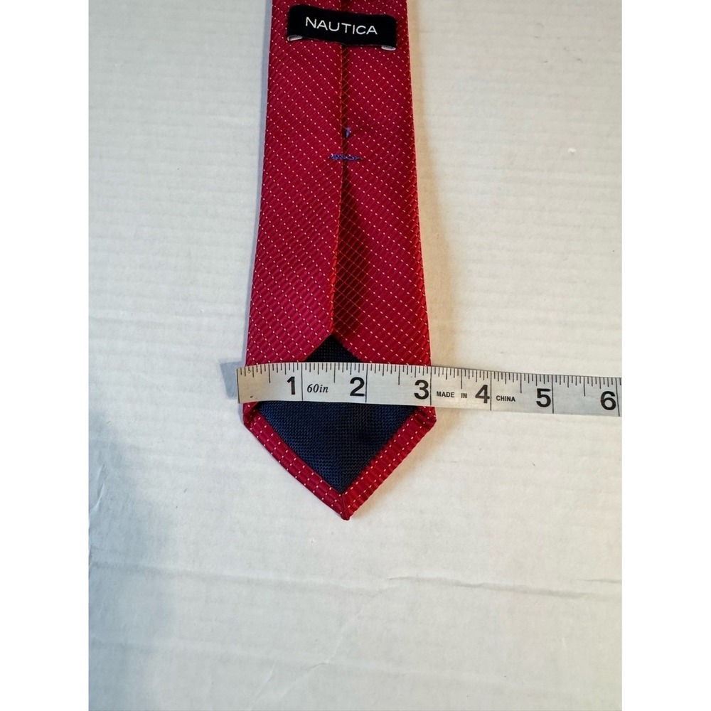 Nautica Mens Tie Luxe Old Money Quiet Luxury Preppy Wedding Red - Picture 5 of 6